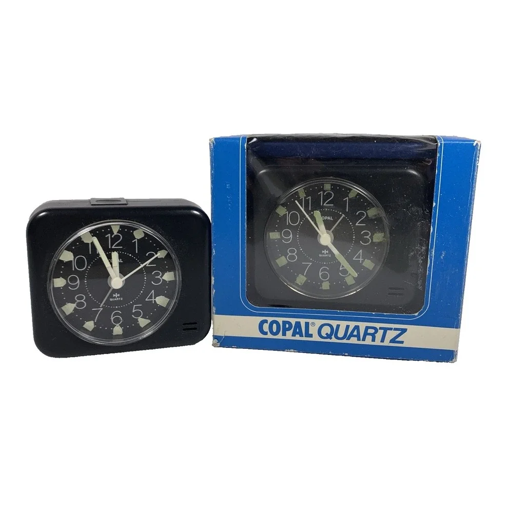Lot of 2 Vintage Travel Battery Operated Clocks Copal Quartz HQ 255